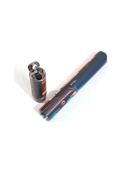 Cohiba Küba Desenli Özel Üretim Metal Puro Tüpü & Tek Torch Pürmüz Puro Çakmağı - Tr9618