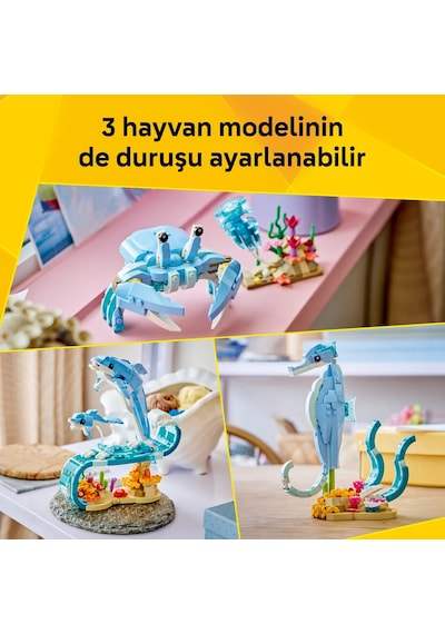 LEGO® Creator 3'ü 1 Arada Deniz Hayvanları: Güzel Yunuslar 31385 – 9 yaş ve üzeri çocuklar için Yaratıcı Oyuncak Yapım Seti (542P)