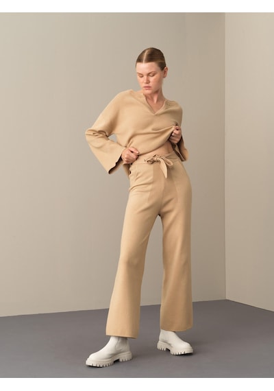 Xint Bej Regular Fit Triko Pantolon 850875