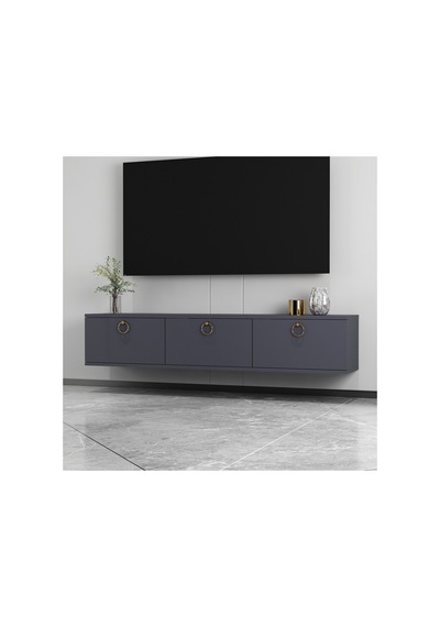 Max 150 Cm Duvara Monte Tv Ünitesi Tv Sehpası Antrasit - Altın Antrasit-antrasit Max 150 Cm Duvara Monte Tv Ünitesi Tv Sehpası Antrasit - Altın Antrasit-antrasit