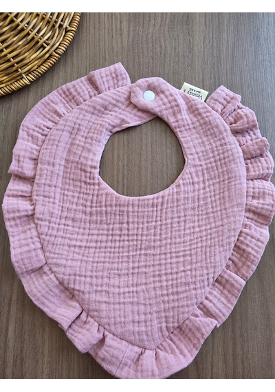 Venedy's Terra Ruffle Trio 3lü Müslin Bebek Önlüğü Seti Ekru