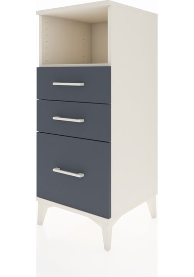 Hyperion Komodin Tek Raflı 3 Çekmeceli 44x44x106 Aytaşı-antrasit Aytaşı