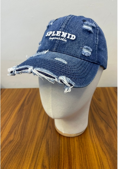 Jean Denim Kot Kumaş Vintage Unisex Cap Şapka Lacivert