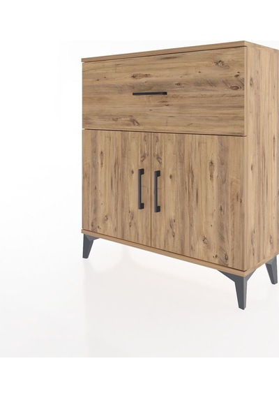 Arges Şifonyer Tek Raflı Tek Çekmeceli 2 Kapaklı 88x30x96 Çam-çam Atlas Çam
