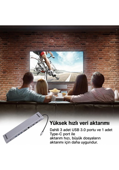 13 İn 1 Port Usb-c Hub 4k Hdmı Dp Vga 100w Pd Ethernet Sd Zr1356