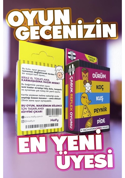Çabuk Reflex Kutu Oyunu Dürüm Koç Kuş Peynir Pide Kart Oyunu Oyun Parti Eğlence Aile Arkadaş Oy Standart