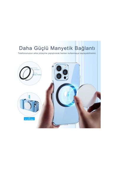 Polham 0.4mm 2 Adet Set Ultra İnce Yapışkanlı Mıknatıslı Metal Halka, 3m Hafif Tüm Telefonlara Uyumlu