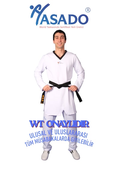 Haşado Wt Onaylı Olimpik Taekwondo Elbisesi Beyaz