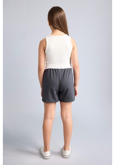 Defacto Sweatshirt Kumaşı Şort Kız Çocuk G9070a826hsgr164 Gri-gr164