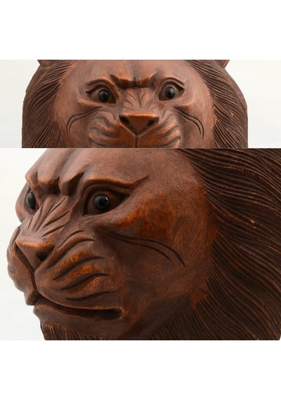 Maun Ağacı Aslan Kafası El Yapımı Duvar Dekoru Biblo 30cm
