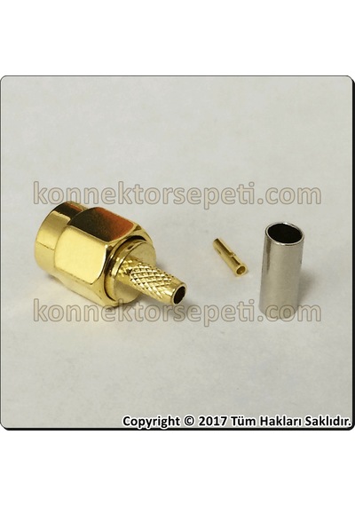 Rp Sma Erkek Sıkmalı Crimp Kablo Konnektörü Rg316 Rg174 Lmr100