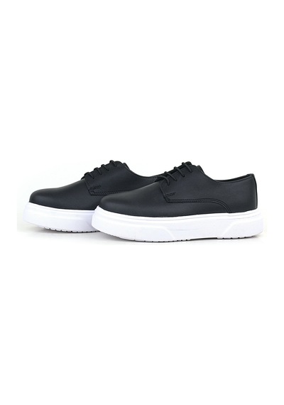 Sy Store Derby Siyah Mat Beyaz Taban Çocuk Klasik Ayakkabı