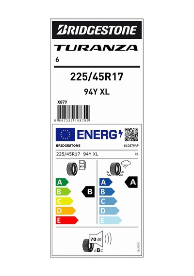 Brıdgestone 225/45 R17 94Y XL Turanza 6 Yaz Lastiği 2023