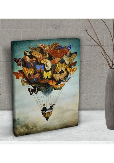 Bk Gift Kelebekler Tasarımlı Dekoratif Mini Kanvas Tablo 15X20Cm- (506660929)