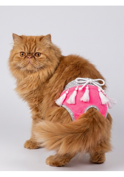 Neo Pink Dişi Kedi Regl Külotu Don Kedi İç Çamaşırı Ayarlanabilir Bağcıklı Küçük Irklar İçin