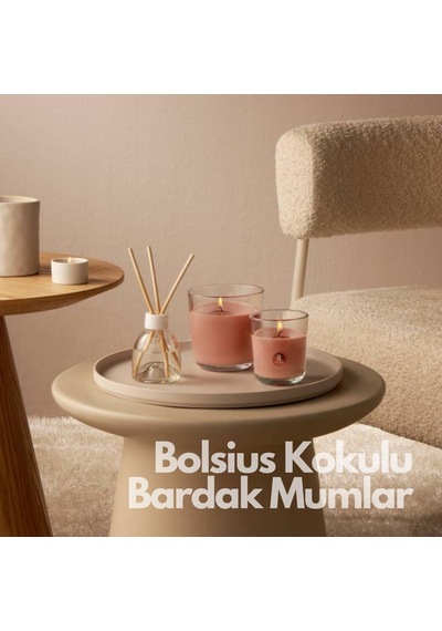 Nar Kokulu Bardakta Mum - Vegan & Doğal & Saf Koku Özlü -palmiye Yağı İçermez - 25 Saat Yanma Süresi - Kırmızı Renkte - 80mm/73mm