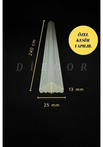 Diecor Dekoratif Boyanabilir Polistren 1 Adet 2,5 Cm Duvar Çıtası Beyaz 2,5 Cm Model:xa255