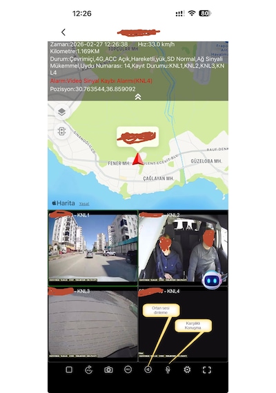 Uzaktan İzlemeli Araç İçi Güvenlik Kamerası