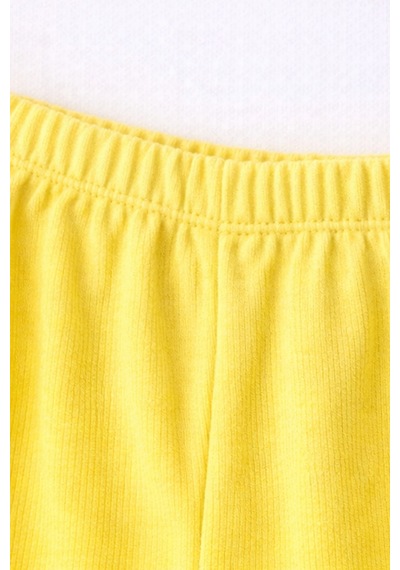 For My Baby Fitilli Kumaş 2 Li Kız Bebek Takım Şortlu Yazlık Sarı
