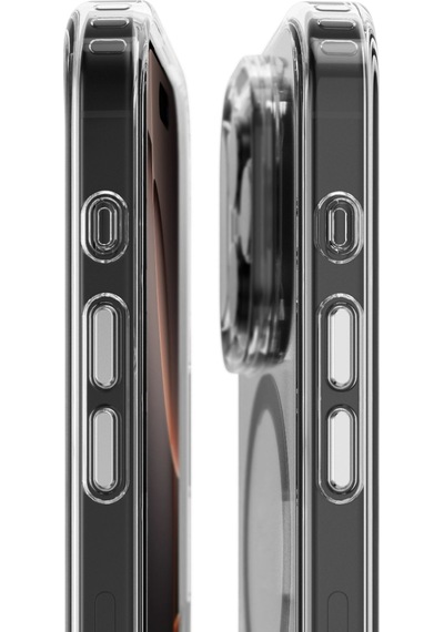 Vonmahlen Apple Uyumlu iPhone 16 Pro Şeffaf Magsafe Kılıf Siyah