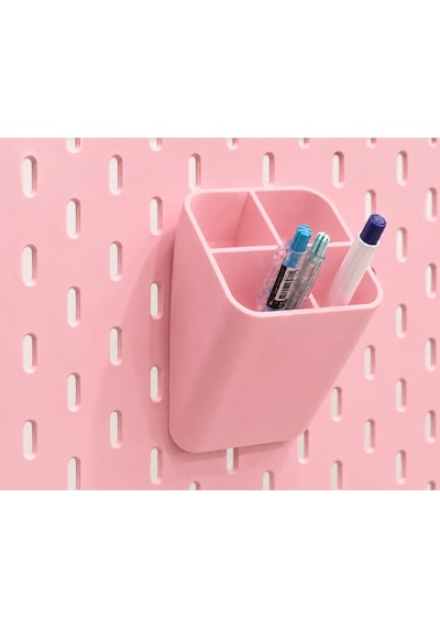 Modüler Masaüstü Pegboard Organizer Seti Kalemlik, Raf Ve Kancalı Düzenleyici Panel Ofis, Çalışma Masası Ve Hobi Alanları İçin Çok Amaçlı Organizer 124-Pembe