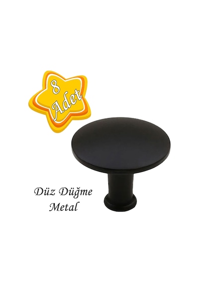 8 Adet Düz Düğme Siyah Kulp Mobilya Çekmece Dolap Kapak Kulbu Metal Kulp Aksesuarları Vidalı