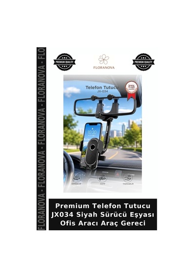 Premium Telefon Tutucu Jx034 Siyah Sürücü Eşyası Ofis Aracı Araç Gereci