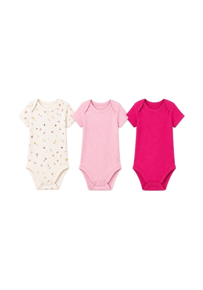 Tiffany Baby & Kids Tiffany Baby Kız Bebek Butterfly Theme 3'lü Yarım Kol Badi Set Pe Pembe