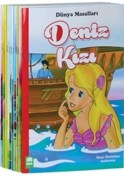 Dünya Masallar Seti 1.ve 2. Sınıflar İçin Eğik El Yazılı - 10 Kitap Takım Büyük Boy