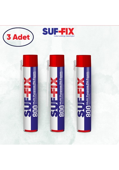 Suf-fix 800 Pipetli Montaj Köpüğü 750ml 3 Adet Boşluk Dolgu Ve Yalıtım Köpüğü