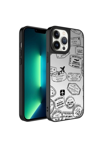 Apple Uyumlu iPhone 13 Pro Kılıf Aynalı Desenli Kamera Korumalı Parlak Zore Mirror Kapak Seyahat