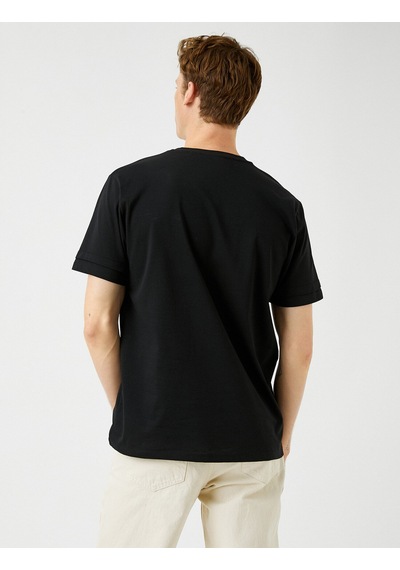 Koton Regular Fit Bisiklet Yaka Basic Tişört Siyah 3wam10043hk