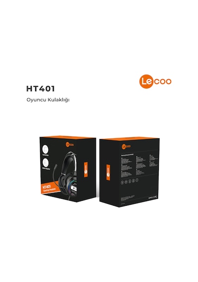 Lecoo HT401 3.5MM Jack+ USB Kulak Üstü RGB LED Aydınlatmalı Kablolu Gaming Kulaklık