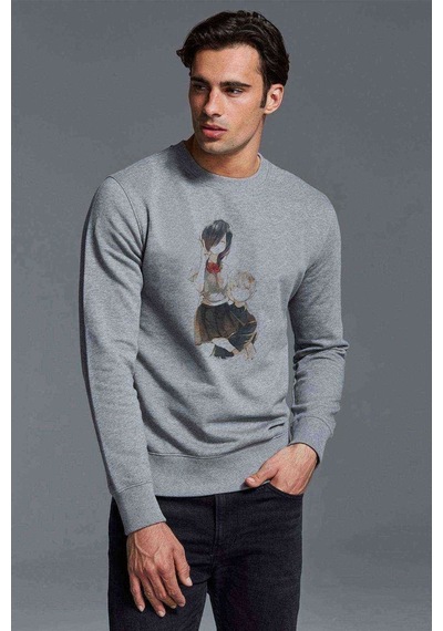 Anime Tokyo Ghoul Anteiku Touka Rabbit Baskılı Gri Erkek Sweat (534643641)