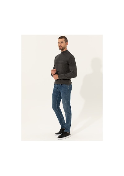 Pierre Cardin Slim Fit Yarım Balıkçı Yaka Triko Kazak 50241465-vr086 Çok Renkli