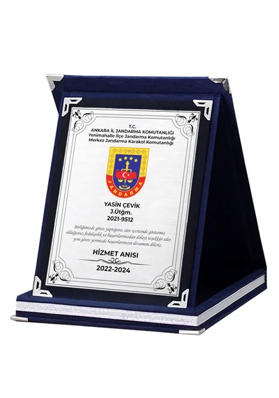 Jandarma Teşekkür Plaketi, Özel Jandarma Hizmet Anı Plaket 15x20