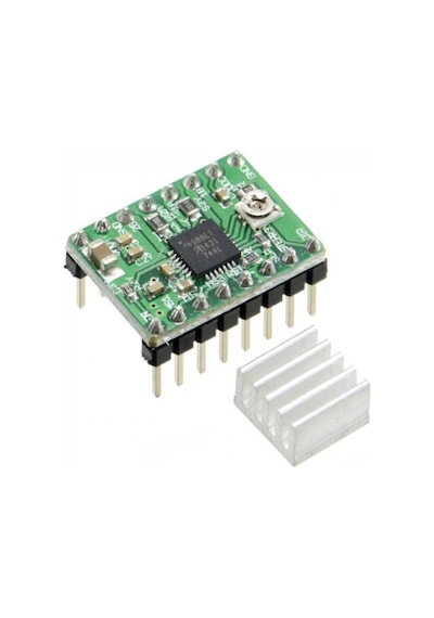 Arduino A4988 2A Yeşil Step Motor Sürüsü ( Soğutucu İle ) Af-3A00