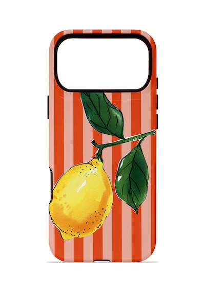 Apple iPhone Uyumlu 17 Pro Vorian Çift Katmanlı Magsafe Kılıf Sicilian Lemon Red Stripe