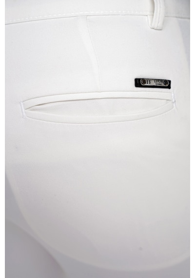 Efor P 1088 Slim Fit Yan Cep Esnek Pamuklu Casual Beyaz Pantolon Beyaz