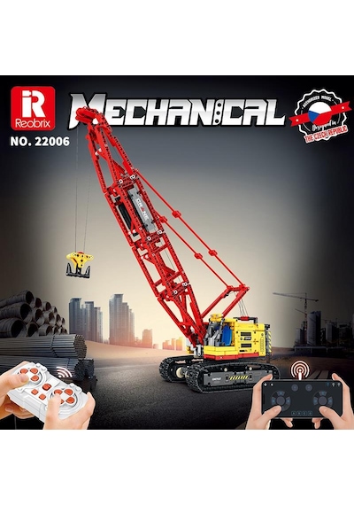 Reobrix Technic 22006 Paletli Vinç Crawler Crane Kumanda&motorlu Yaratıcı Yapı Blok Seti Building Blocks - 1322 Parça