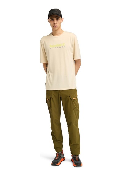 Timberland Uv-protectıon Logo Short Bej Erkek Kısa Kol T-shirt 000000000102084340 Bej-lıla