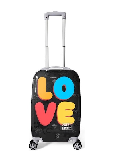Coral High Renkli Love Desenli Kabin Boy Valiz 50cm 16558 Çok Renkli