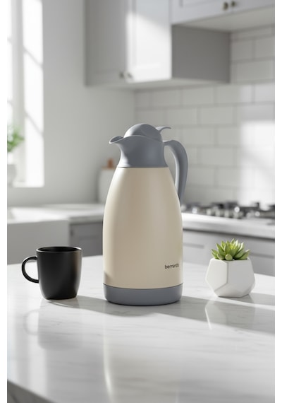 Bernardo Grandio Çelik Termos Krem 2 Litre Krem