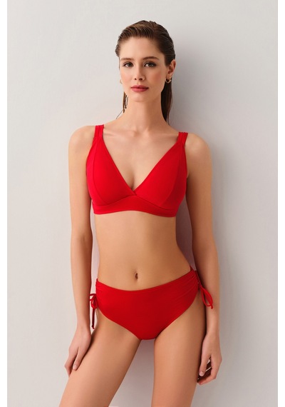 Suwen Yanı Büzgülü Bikini Alt Sbn26820c082 Kırmızı