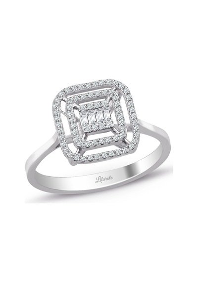 0.25 Ct. Modern Tasarım Çift Sıra Baget Pırlanta Yüzük