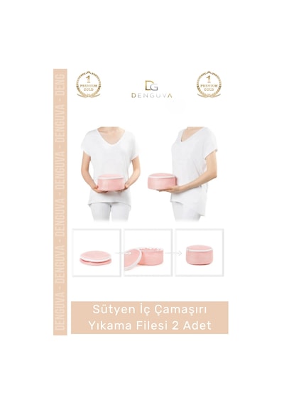 Yıkamatorbası Hassas Çamaşır Koruyucu Fermuarlı Kaliteli Sütyen Yıkama Torbası 2'li Paket 20x15cm Çok Renkli