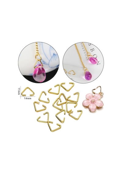 Anahtarlık Montaj Halkası Üçgen Takı Bağlantı Halkası 14x11 Mm 1000 Adet Gold Gold