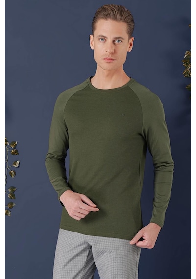 Efor Ts 872 Slim Fit Haki Spor T-shirt Haki