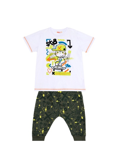 Kaykay Splash Erkek Çocuk Yazlık T-shirt Kapri Takım