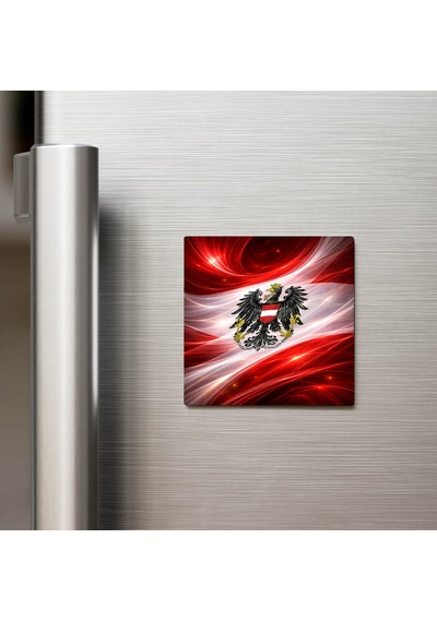 Avusturya Austria Abstract Ülke Bayraklı Buzdolap Magneti - 9x9 Cm